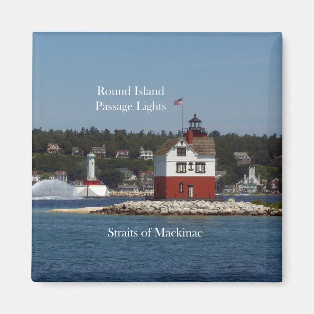 Runder Island-Passlicht-Magnet Magnet (Vorne)