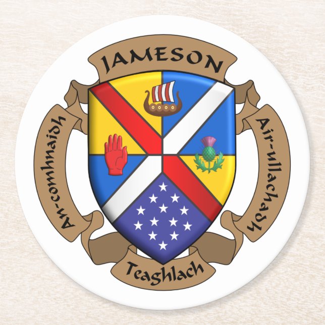 Runder JamFam Coster- 4 Runder Pappuntersetzer (Vorderseite)