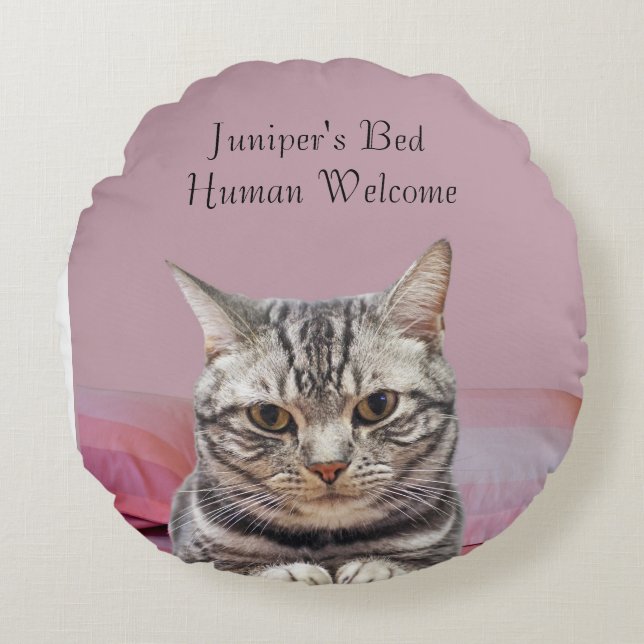 Runder Katzenpilz personalisieren Rundes Kissen (Vorderseite)