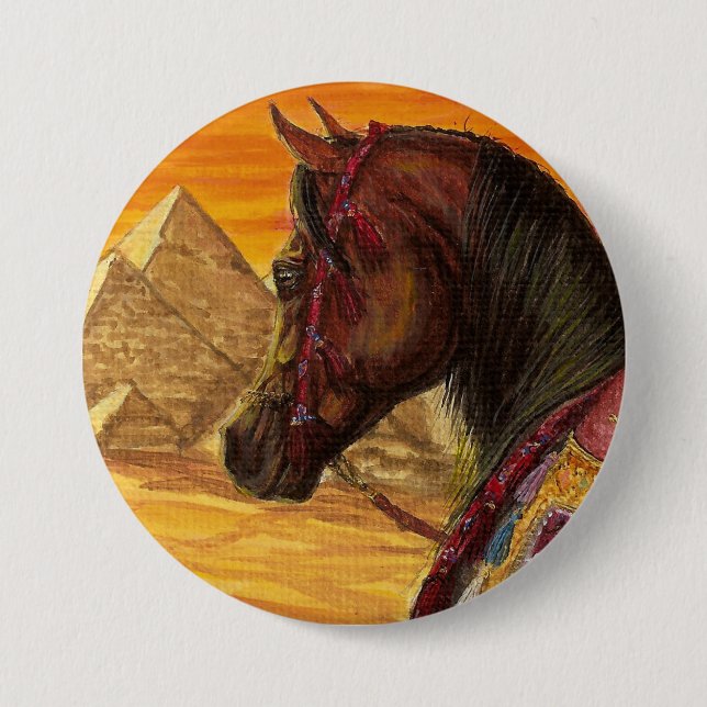 Runder Knopf des Rotes u. des Goldes arabisches Button (Vorderseite)