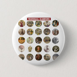 Runder Knopf mit Vauxhall Gardens-Motiv Button