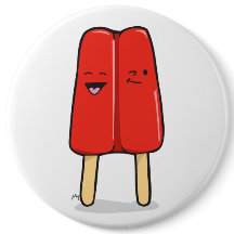 Runder Knopf - rote Popsicles