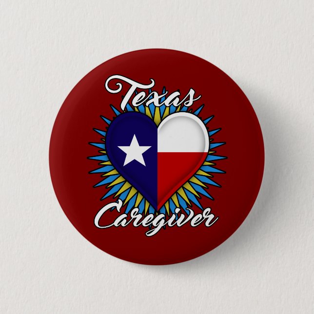 Runder Knopf Texas-Pflegekraft (kastanienbrauner Button (Vorderseite)