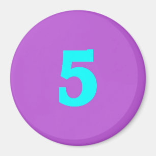 Runder Kühlschrankmagnet - Nr. 5 - Türkis/Veilch Magnet