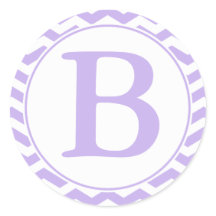 Runder Lila Chevronen-Umschlag Aufkleber mit Monog