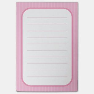 Runder linecard des süßen rosa Streifenrosas Grenz Post-it Klebezettel