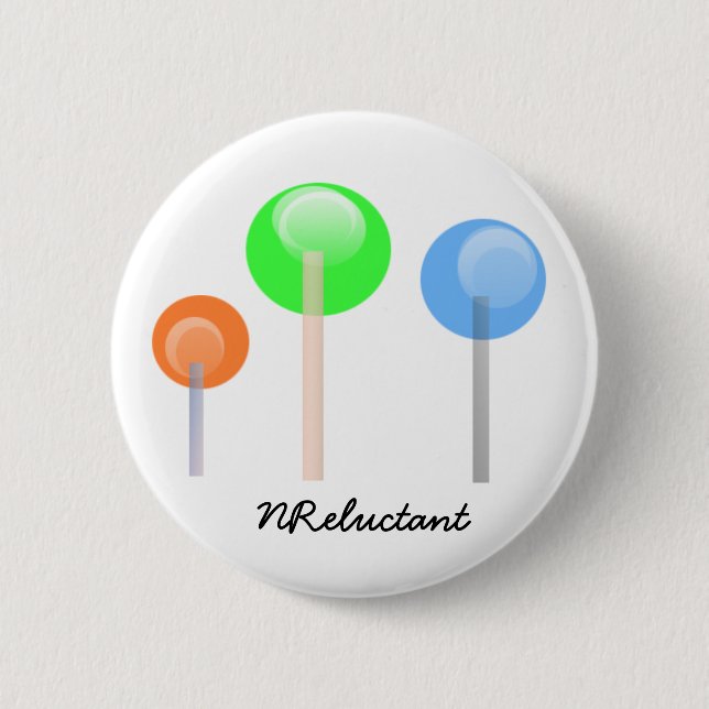 Runder NReluctant Lolliepop Knopf Button (Vorderseite)