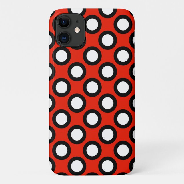 runder Punkt, rot, schwarz und weiß Case-Mate iPhone Hülle (Rückseite)