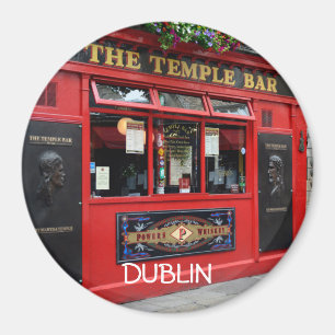 Runder Red Temple Bar pub-Magnet mit Text Dublin Magnet