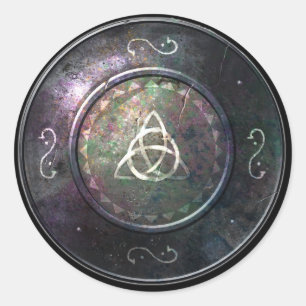 Runder Schild-Aufkleber - Triquetra Emblem Aufkleber