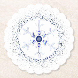 Runder Schneeflocke Untersetzer