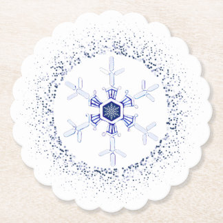 Runder Schneeflocke Untersetzer