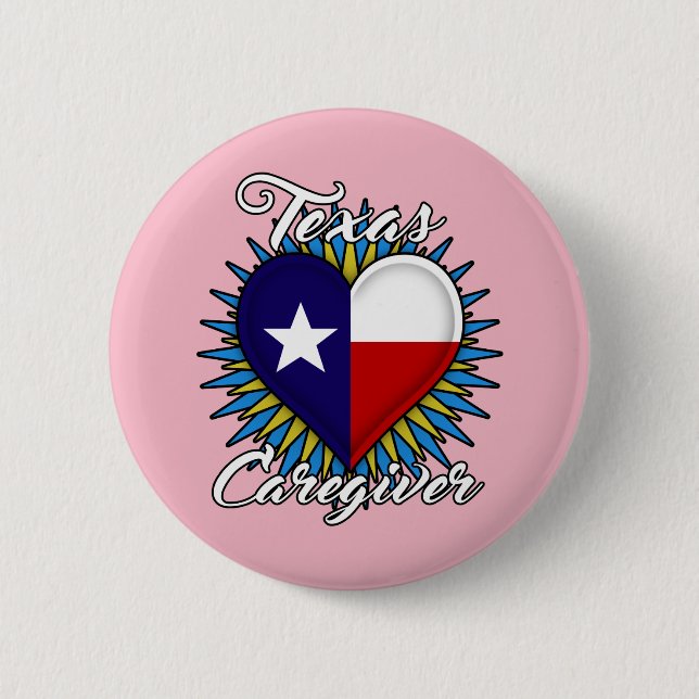 Runder Schriftart des Knopfes TexasCaregiver Button (Vorderseite)