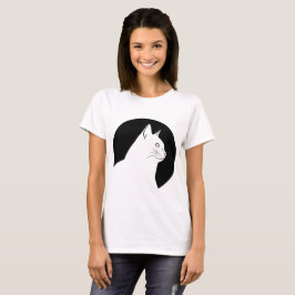 Runder schwarzer einzigartiger Entwurf der weißen T-Shirt
