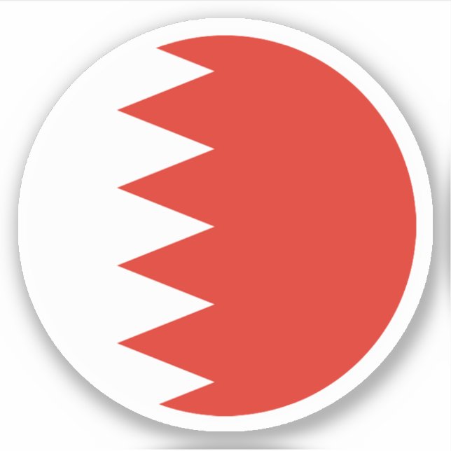 Runder Sticker für die Bahrain Flag (Vorderseite)