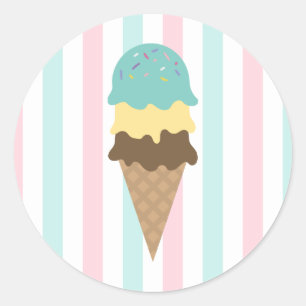 Runder Sticker für gestreiftes Eiscreme (4)