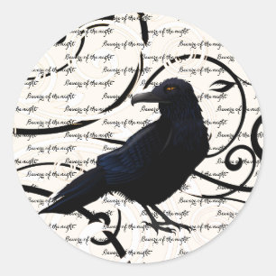 Runder Sticker Halloween Raven