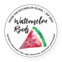 Runder Watermelon Rind Canning Aufkleber