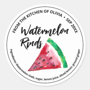 Runder Watermelon Rind Canning Aufkleber