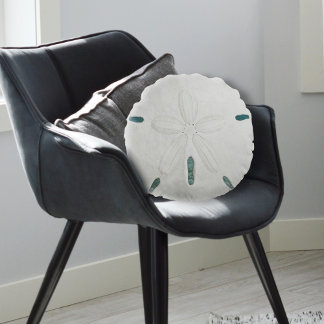 Runder weißer Sand Dollar Wohngestaltung Kissen
