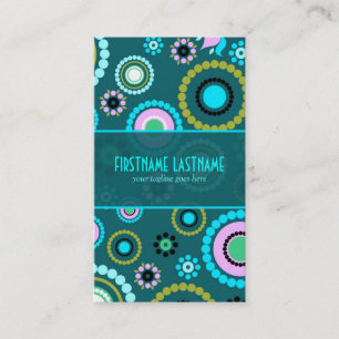 Runderneuerung und Muster der Blume grün und rosa Visitenkarte