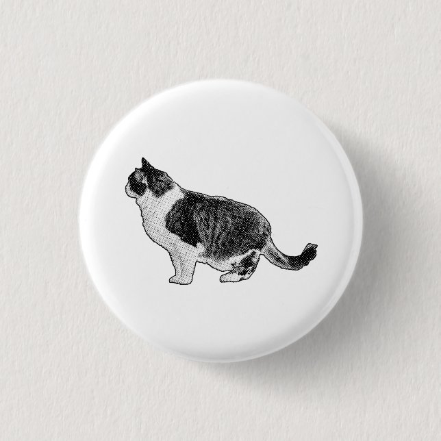 Rundes Abzeichen, ruhige Katze Button (Vorderseite)