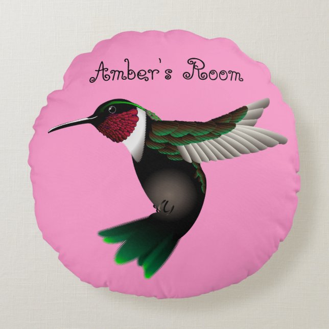 Rundes Akzentkissen des Kolibris Kissen (Vorderseite)