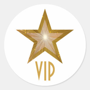 Rundes Aufkleberweiß "Gold" Stern VIP Runder Aufkleber