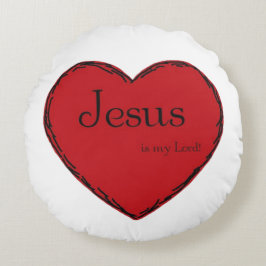 Rundes Baumwollkissen mit Herz Kissen