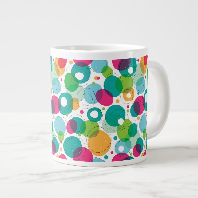 Rundes Blasenkindermuster Jumbo-Tasse (Vorderseite Rechts)