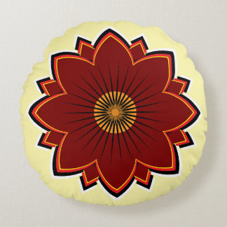 Rundes Blumenkissen - Florales Design Kissen
