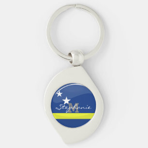 Rundes Curaçao kennzeichnen Schlüsselanhänger