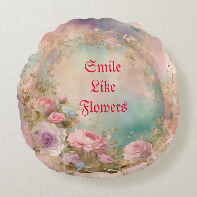 Rundes Dekokissen. Rundes Kissen (Vorderseite)