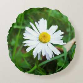 Rundes Dekorationskissen, Margeritenmotiv Rundes Kissen
