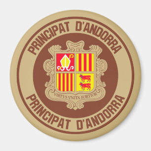 Rundes Emblem Andorras Magnet