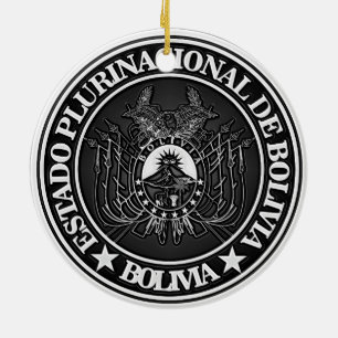 Rundes Emblem Boliviens Keramik Ornament