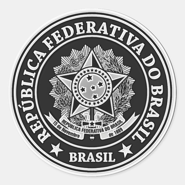 Rundes Emblem Brasiliens Runder Aufkleber (Vorderseite)