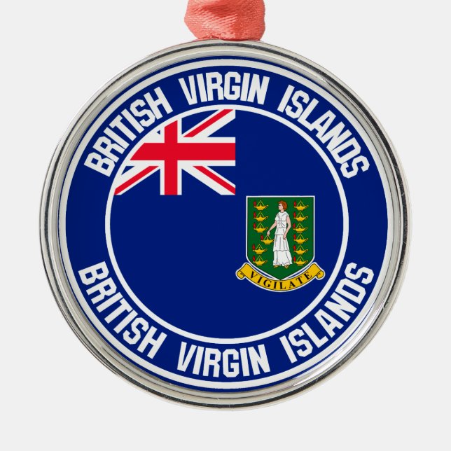 Rundes Emblem British Virgin Islands Ornament Aus Metall (Vorne)
