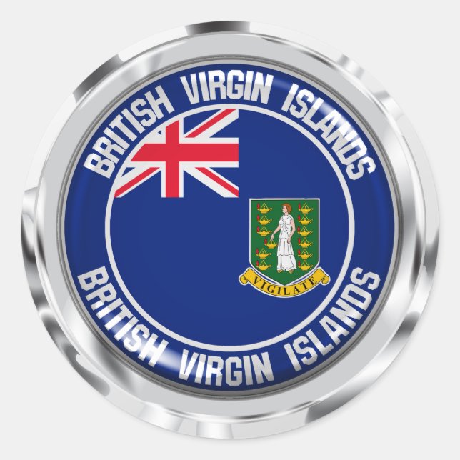 Rundes Emblem British Virgin Islands Runder Aufkleber (Vorderseite)