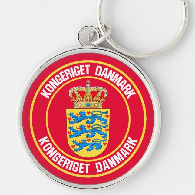 Rundes Emblem Dänemarks Schlüsselanhänger (Vorne)