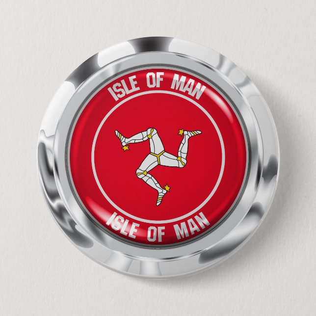 Rundes Emblem Isle of Mans Button (Vorderseite)