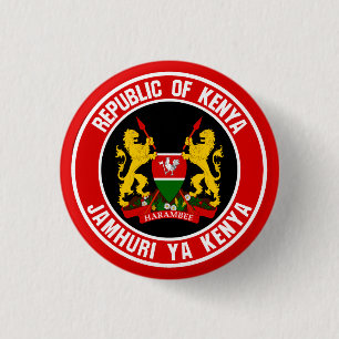 Rundes Emblem Kenias Button