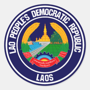 Rundes Emblem Laos Runder Aufkleber
