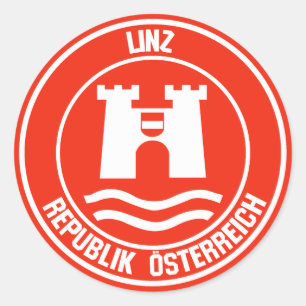 Rundes Emblem Linz Runder Aufkleber