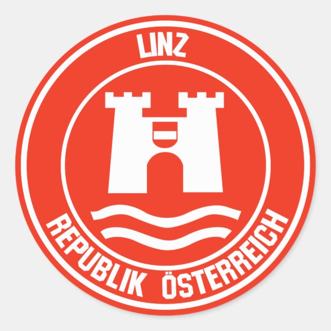 Rundes Emblem Linz Runder Aufkleber (Vorderseite)