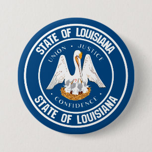Rundes Emblem Louisianas Button