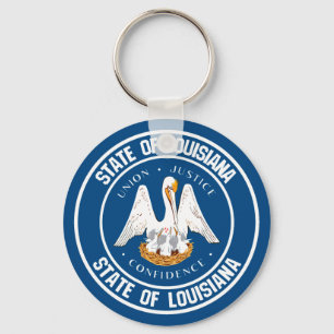 Rundes Emblem Louisianas Schlüsselanhänger