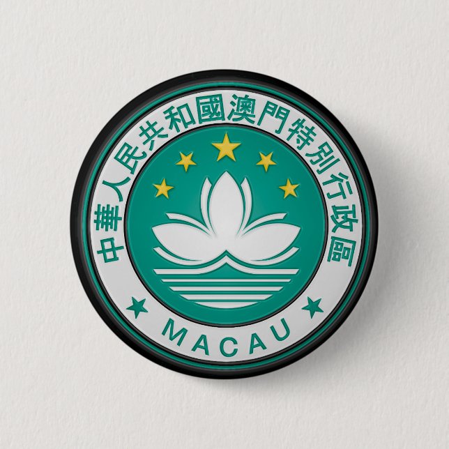 Rundes Emblem Macaos Button (Vorderseite)