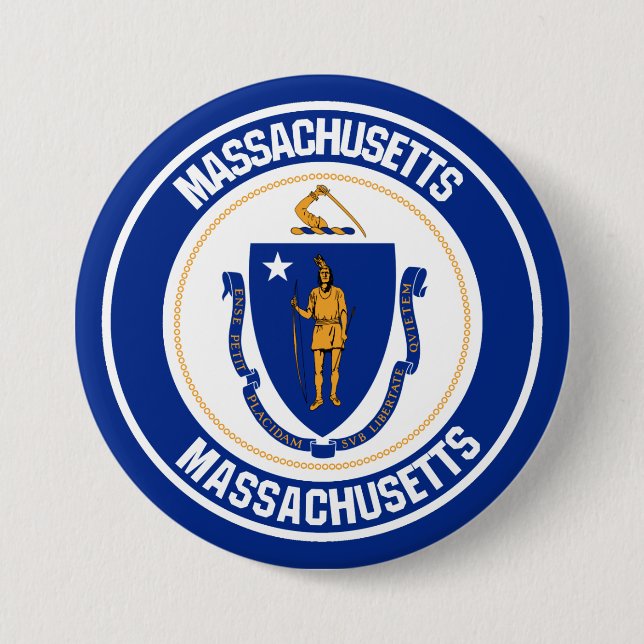 Rundes Emblem Massachusetts Button (Vorderseite)