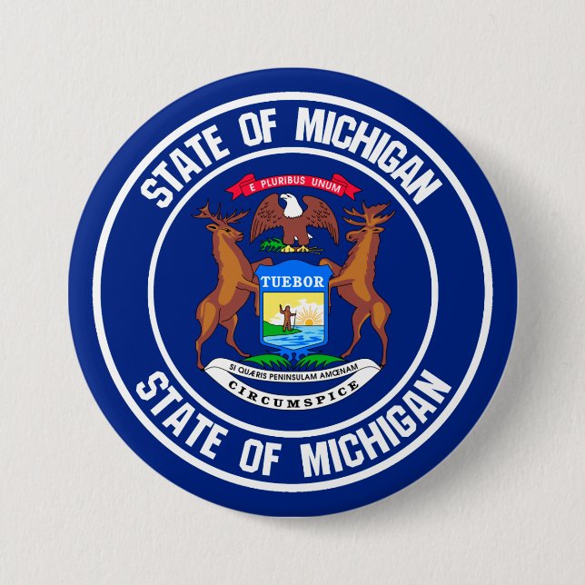 Rundes Emblem Michigans Button (Vorderseite)
